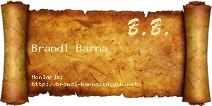 Brandl Barna névjegykártya